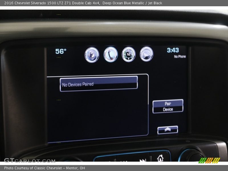 Deep Ocean Blue Metallic / Jet Black 2016 Chevrolet Silverado 1500 LTZ Z71 Double Cab 4x4