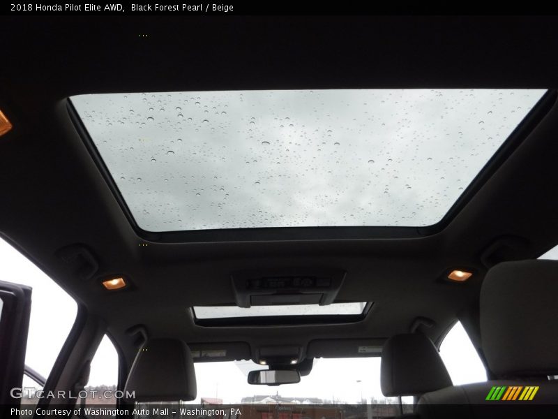 Black Forest Pearl / Beige 2018 Honda Pilot Elite AWD