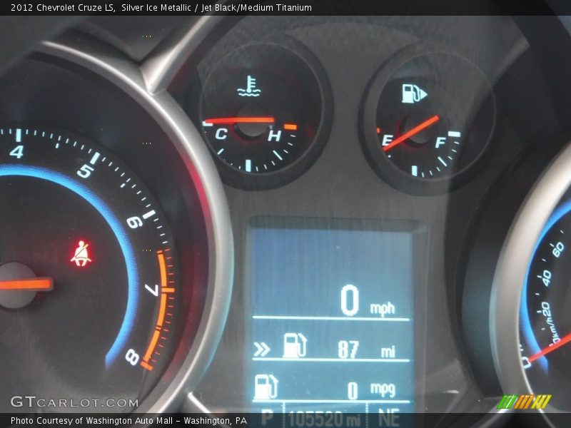 Silver Ice Metallic / Jet Black/Medium Titanium 2012 Chevrolet Cruze LS