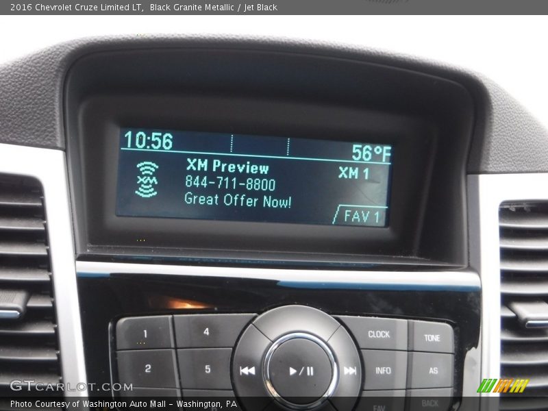 Black Granite Metallic / Jet Black 2016 Chevrolet Cruze Limited LT