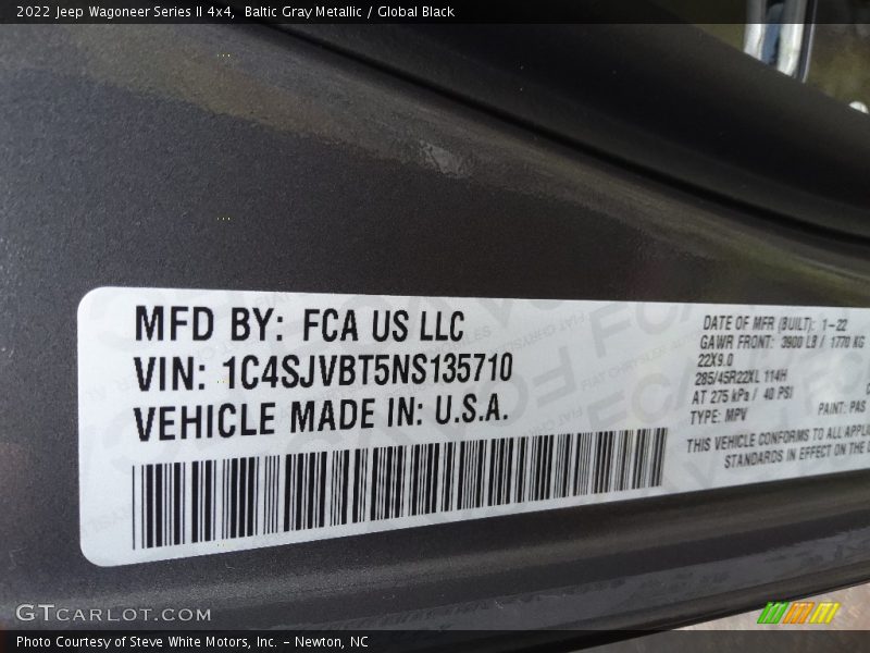 Baltic Gray Metallic / Global Black 2022 Jeep Wagoneer Series II 4x4
