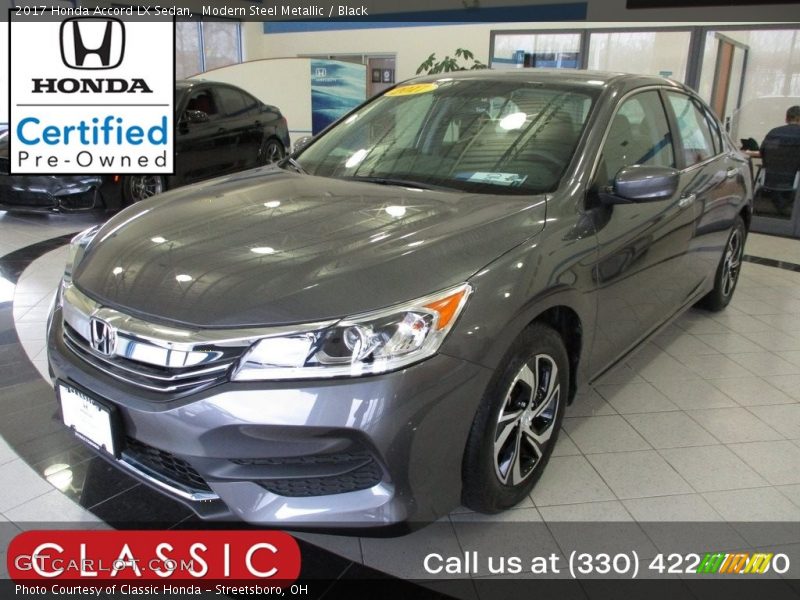 Modern Steel Metallic / Black 2017 Honda Accord LX Sedan