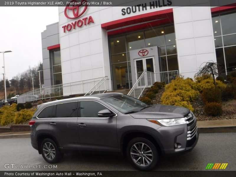 Predawn Gray Mica / Black 2019 Toyota Highlander XLE AWD