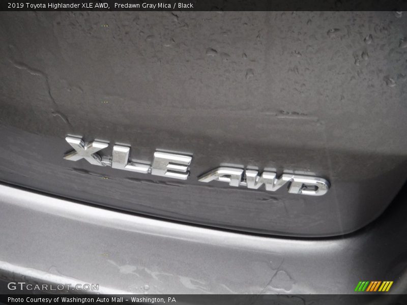 Predawn Gray Mica / Black 2019 Toyota Highlander XLE AWD