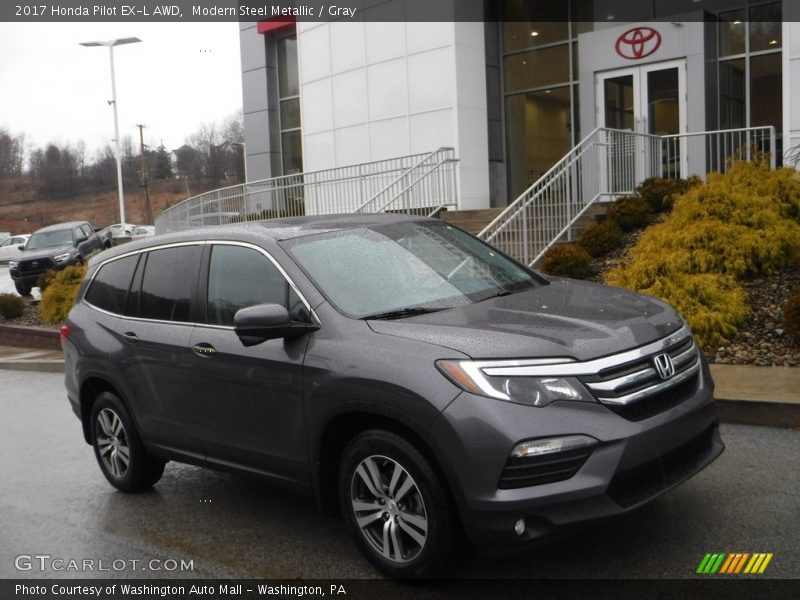 Modern Steel Metallic / Gray 2017 Honda Pilot EX-L AWD
