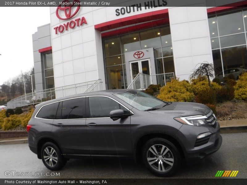 Modern Steel Metallic / Gray 2017 Honda Pilot EX-L AWD