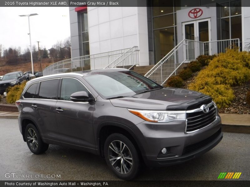 Predawn Gray Mica / Black 2016 Toyota Highlander XLE AWD
