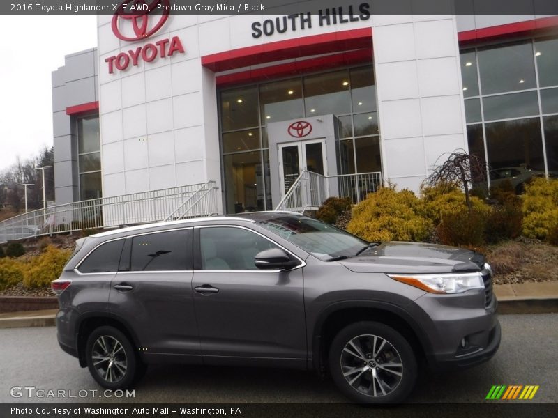 Predawn Gray Mica / Black 2016 Toyota Highlander XLE AWD