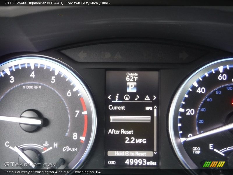 Predawn Gray Mica / Black 2016 Toyota Highlander XLE AWD
