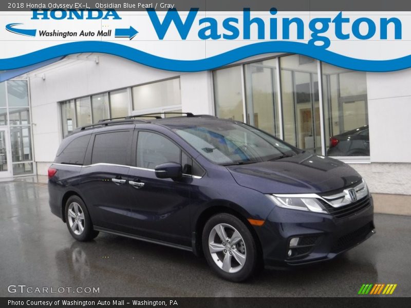 Obsidian Blue Pearl / Gray 2018 Honda Odyssey EX-L