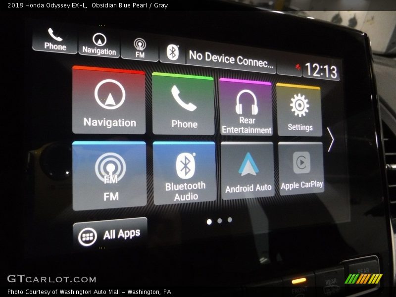 Obsidian Blue Pearl / Gray 2018 Honda Odyssey EX-L