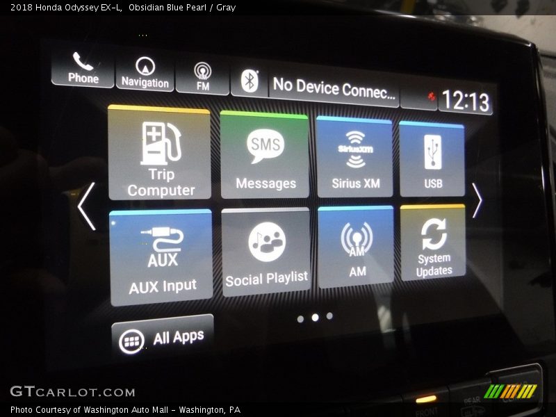 Obsidian Blue Pearl / Gray 2018 Honda Odyssey EX-L