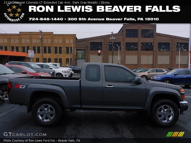 Dark Gray Metallic / Ebony 2012 Chevrolet Colorado LT Extended Cab 4x4