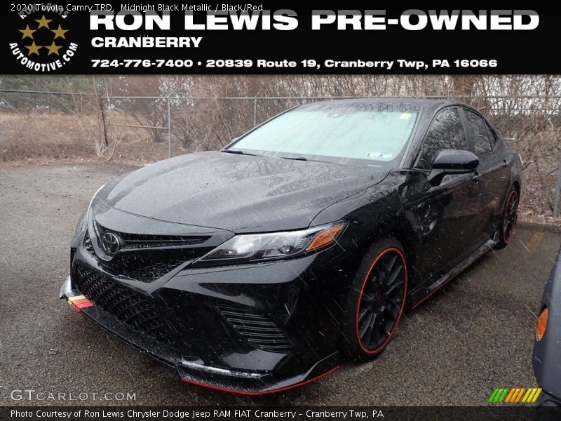 Midnight Black Metallic / Black/Red 2020 Toyota Camry TRD