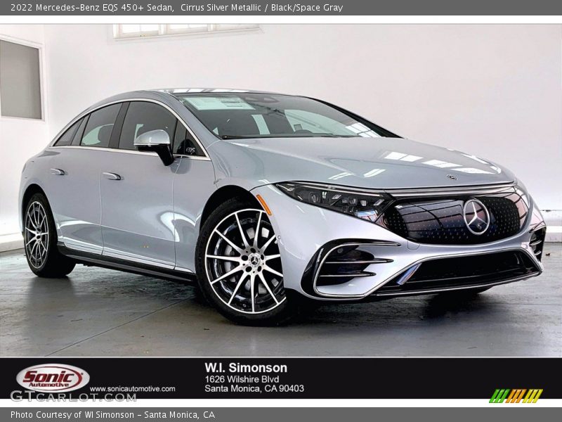 Cirrus Silver Metallic / Black/Space Gray 2022 Mercedes-Benz EQS 450+ Sedan