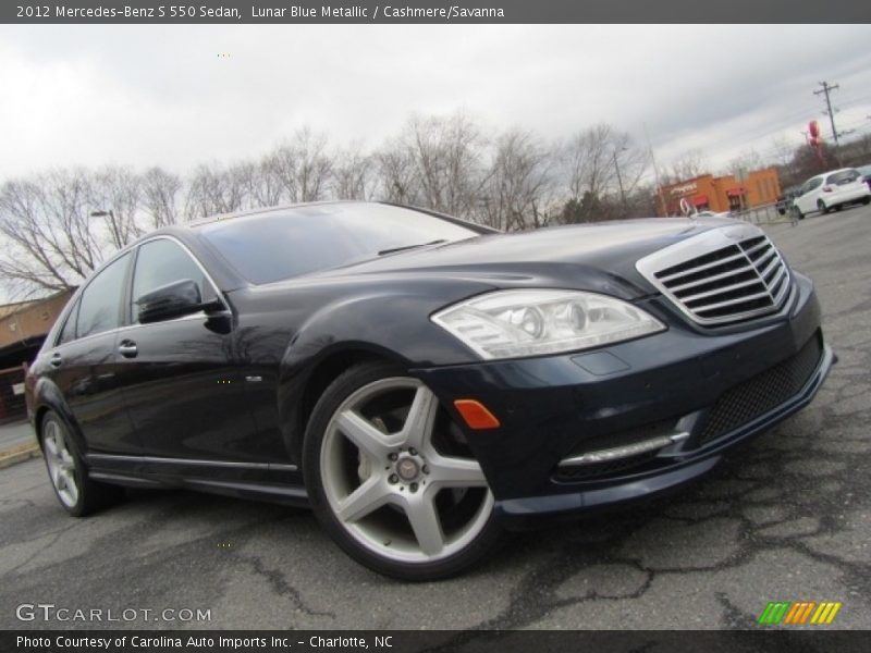 Lunar Blue Metallic / Cashmere/Savanna 2012 Mercedes-Benz S 550 Sedan