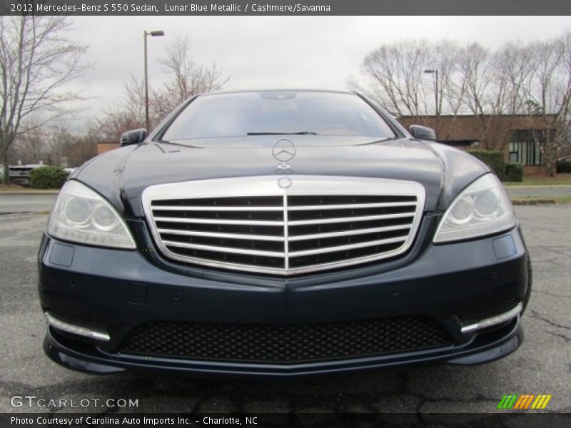 Lunar Blue Metallic / Cashmere/Savanna 2012 Mercedes-Benz S 550 Sedan