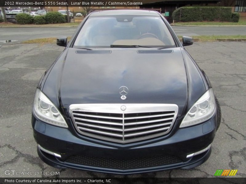 Lunar Blue Metallic / Cashmere/Savanna 2012 Mercedes-Benz S 550 Sedan