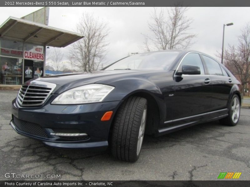 Lunar Blue Metallic / Cashmere/Savanna 2012 Mercedes-Benz S 550 Sedan