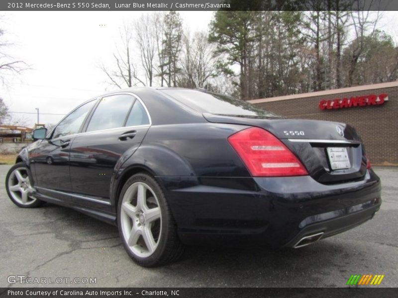 Lunar Blue Metallic / Cashmere/Savanna 2012 Mercedes-Benz S 550 Sedan