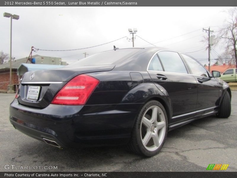 Lunar Blue Metallic / Cashmere/Savanna 2012 Mercedes-Benz S 550 Sedan