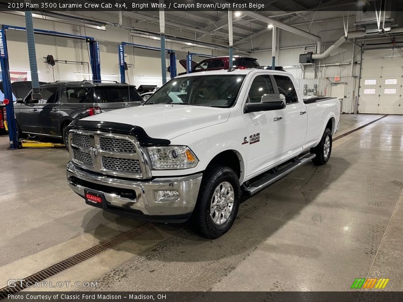 Bright White / Canyon Brown/Light Frost Beige 2018 Ram 3500 Laramie Crew Cab 4x4