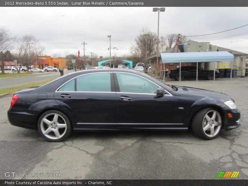 Lunar Blue Metallic / Cashmere/Savanna 2012 Mercedes-Benz S 550 Sedan