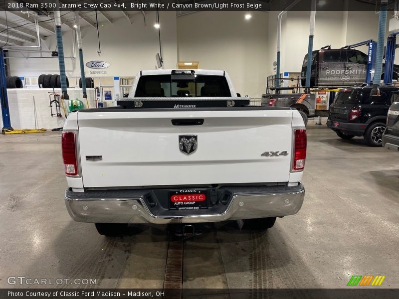 Bright White / Canyon Brown/Light Frost Beige 2018 Ram 3500 Laramie Crew Cab 4x4