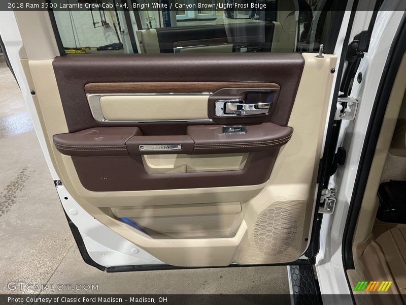 Bright White / Canyon Brown/Light Frost Beige 2018 Ram 3500 Laramie Crew Cab 4x4
