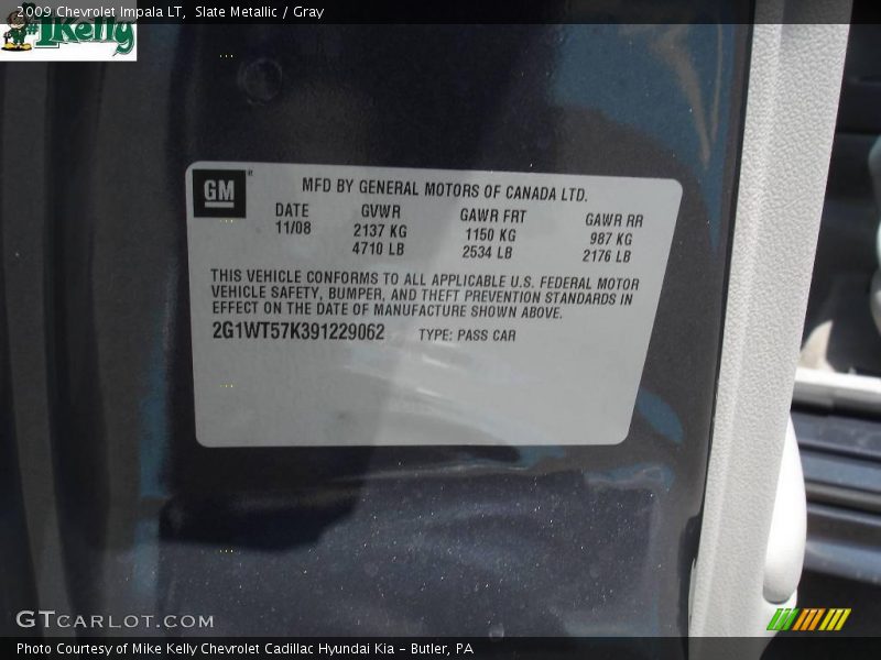 Slate Metallic / Gray 2009 Chevrolet Impala LT
