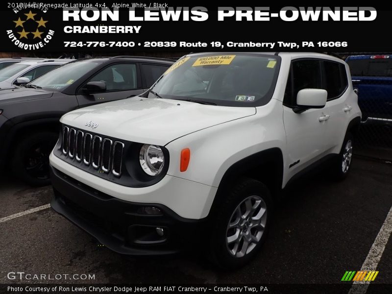 Alpine White / Black 2018 Jeep Renegade Latitude 4x4