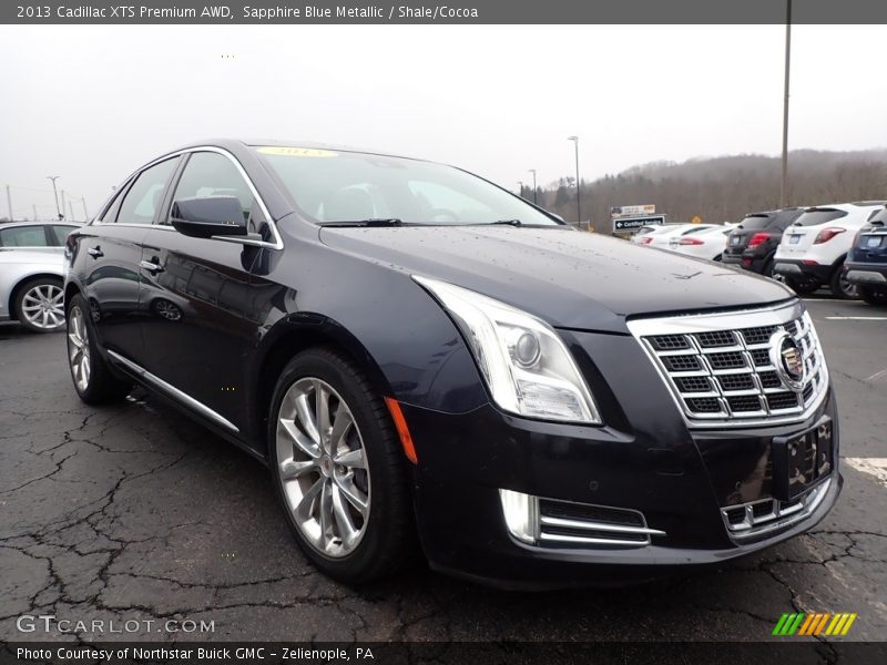 Sapphire Blue Metallic / Shale/Cocoa 2013 Cadillac XTS Premium AWD