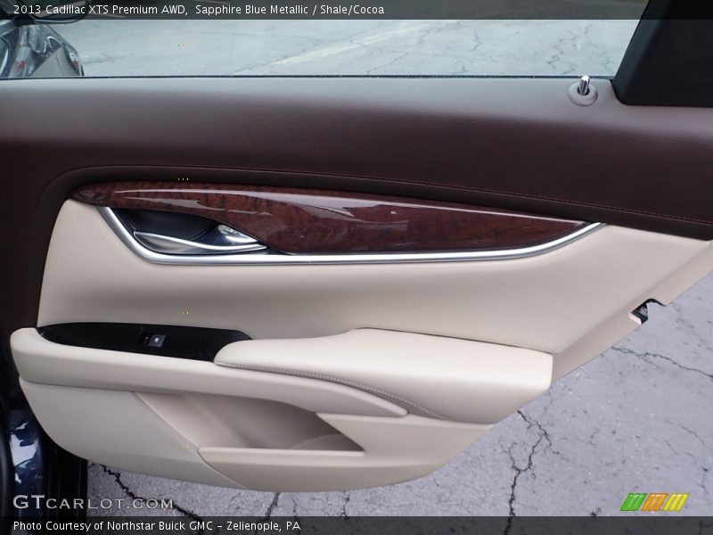 Sapphire Blue Metallic / Shale/Cocoa 2013 Cadillac XTS Premium AWD