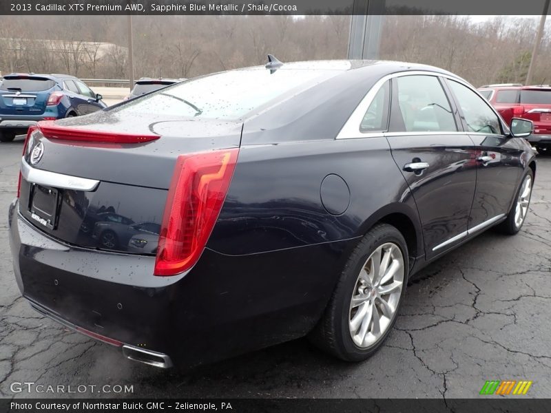 Sapphire Blue Metallic / Shale/Cocoa 2013 Cadillac XTS Premium AWD