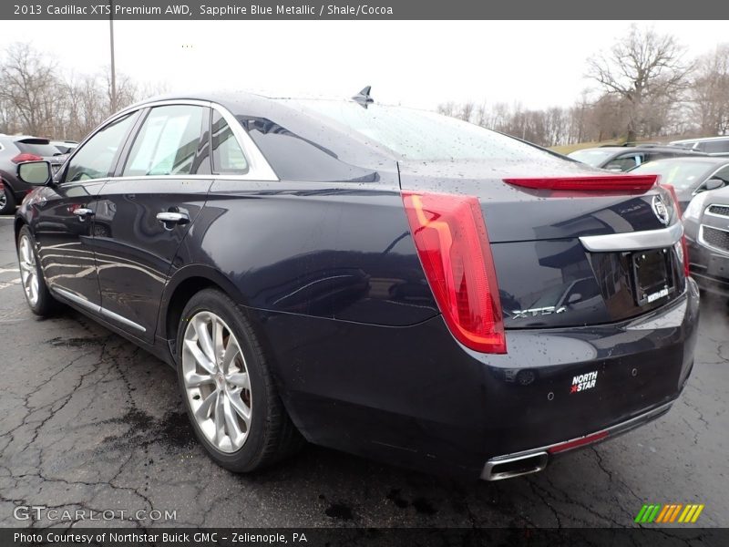 Sapphire Blue Metallic / Shale/Cocoa 2013 Cadillac XTS Premium AWD