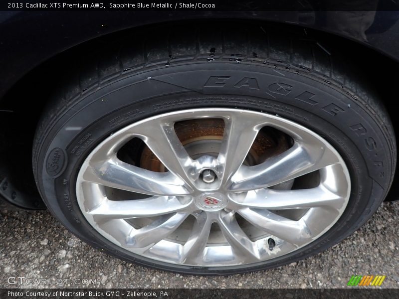 Sapphire Blue Metallic / Shale/Cocoa 2013 Cadillac XTS Premium AWD