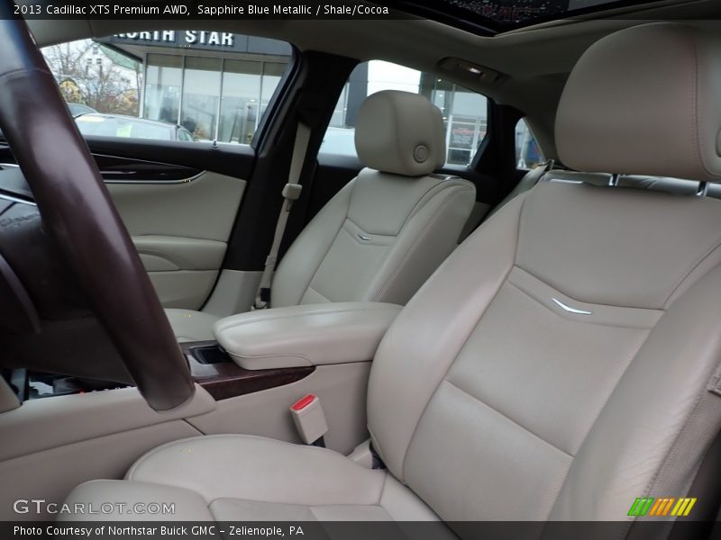 Sapphire Blue Metallic / Shale/Cocoa 2013 Cadillac XTS Premium AWD