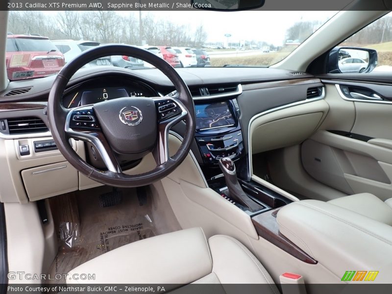 Sapphire Blue Metallic / Shale/Cocoa 2013 Cadillac XTS Premium AWD