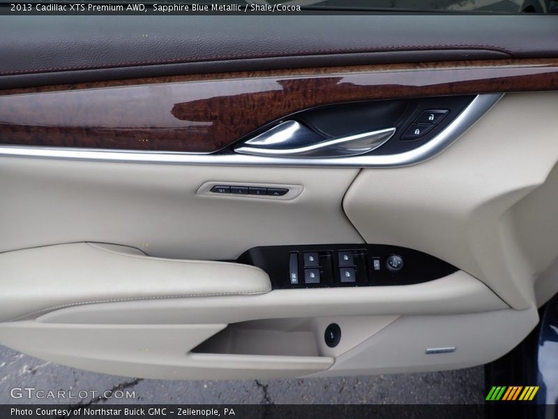 Sapphire Blue Metallic / Shale/Cocoa 2013 Cadillac XTS Premium AWD