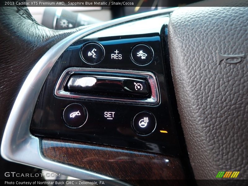Sapphire Blue Metallic / Shale/Cocoa 2013 Cadillac XTS Premium AWD
