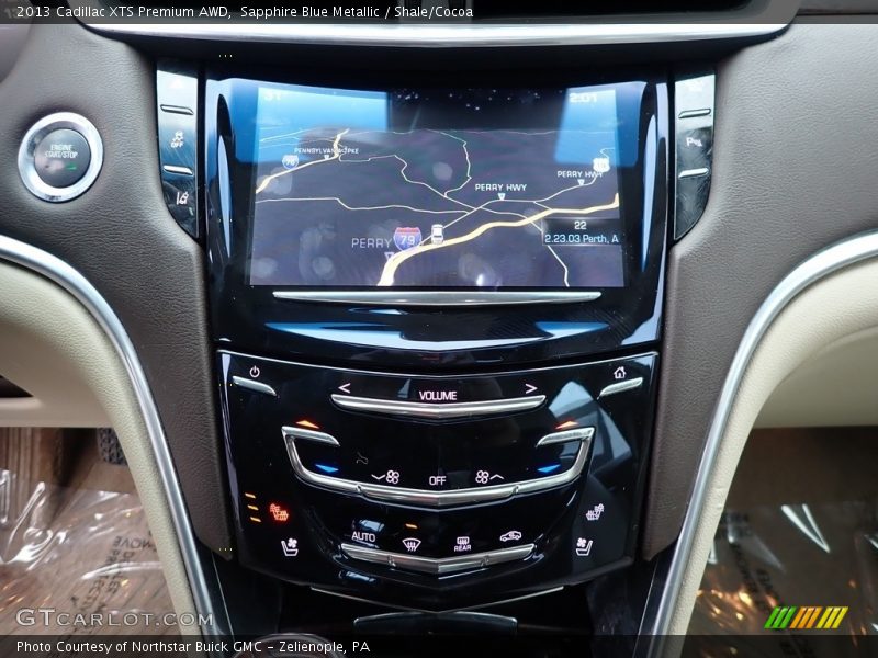 Sapphire Blue Metallic / Shale/Cocoa 2013 Cadillac XTS Premium AWD