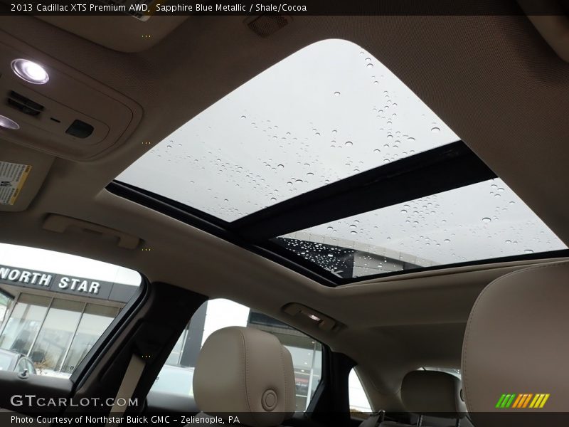 Sapphire Blue Metallic / Shale/Cocoa 2013 Cadillac XTS Premium AWD