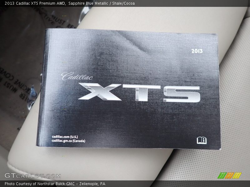 Sapphire Blue Metallic / Shale/Cocoa 2013 Cadillac XTS Premium AWD