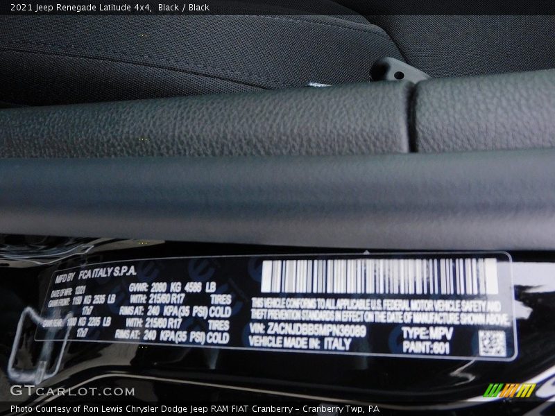 Black / Black 2021 Jeep Renegade Latitude 4x4