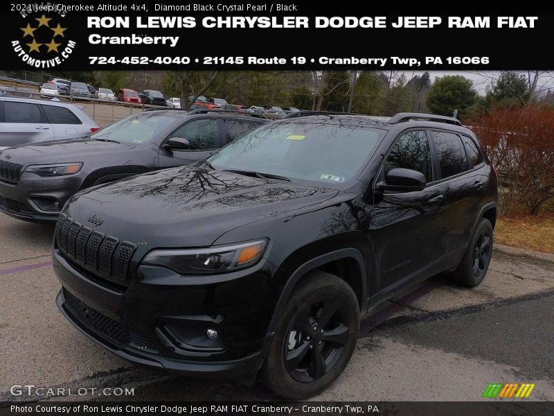 Diamond Black Crystal Pearl / Black 2021 Jeep Cherokee Altitude 4x4