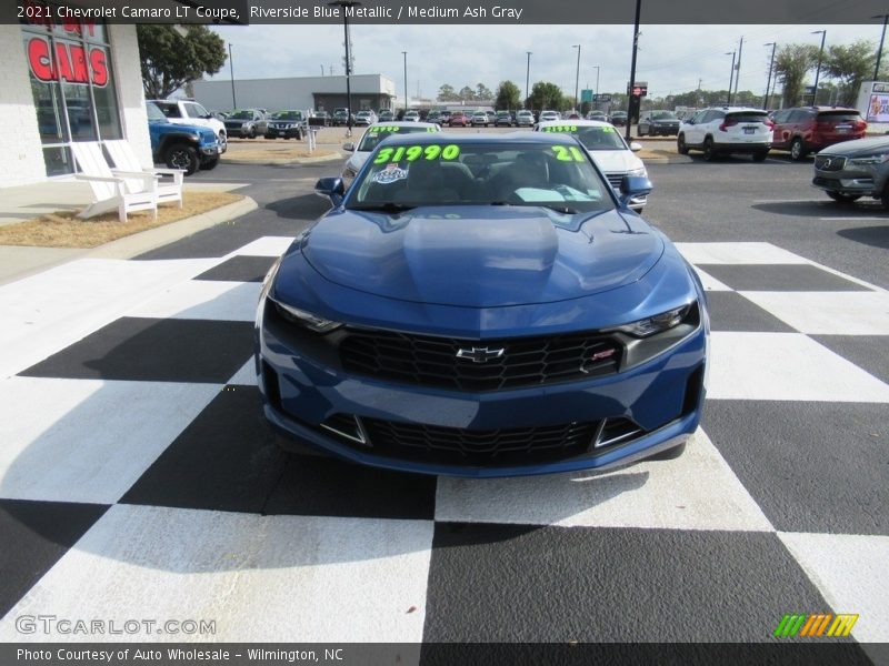 Riverside Blue Metallic / Medium Ash Gray 2021 Chevrolet Camaro LT Coupe