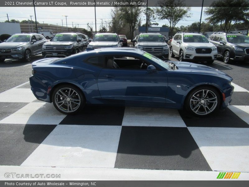 Riverside Blue Metallic / Medium Ash Gray 2021 Chevrolet Camaro LT Coupe