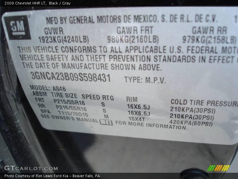 Black / Gray 2009 Chevrolet HHR LT