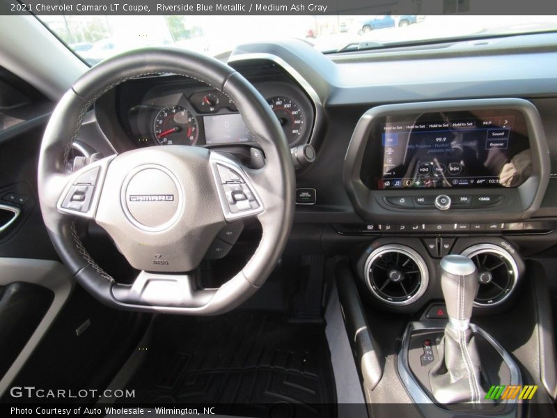 Riverside Blue Metallic / Medium Ash Gray 2021 Chevrolet Camaro LT Coupe