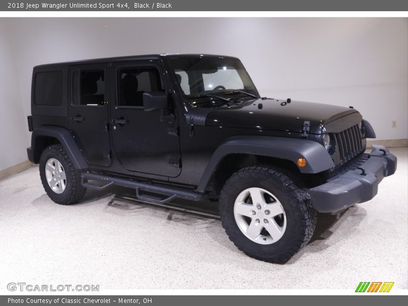 Black / Black 2018 Jeep Wrangler Unlimited Sport 4x4